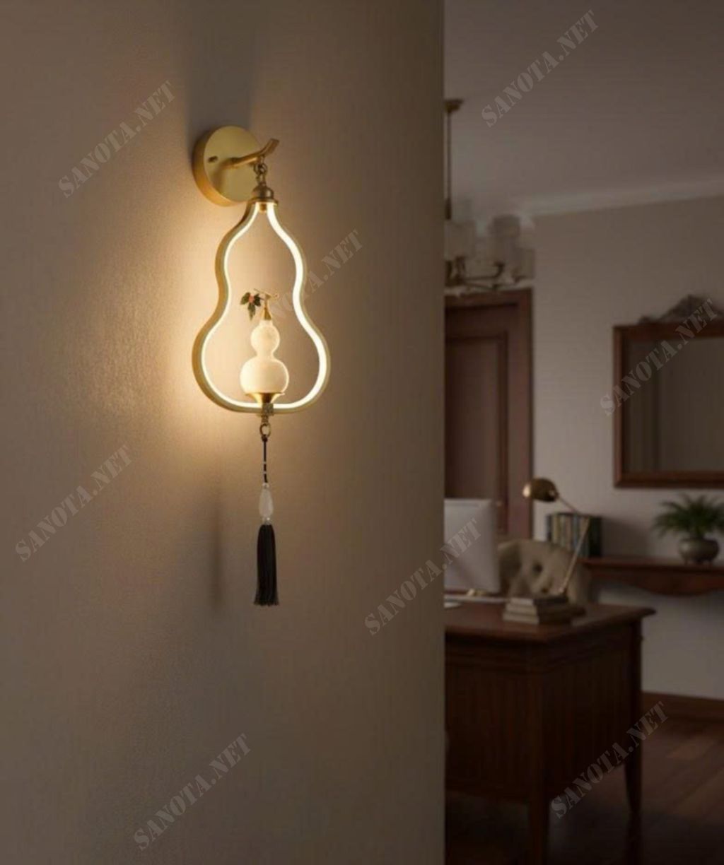 Đèn tường đồng hình hồ lô SNT6136 - Ảnh 3