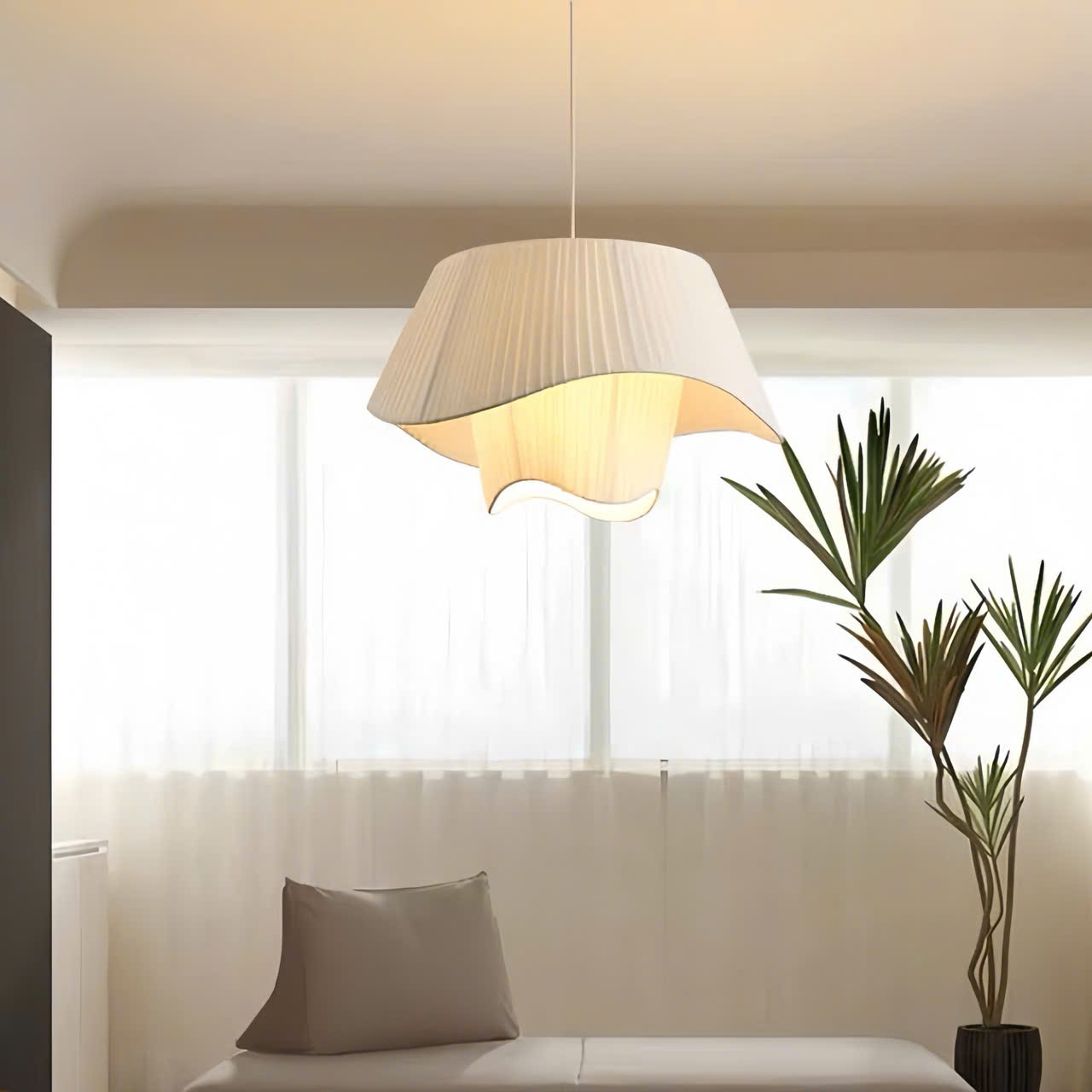 Đèn thả vải xếp ly hiện đại SNT6164