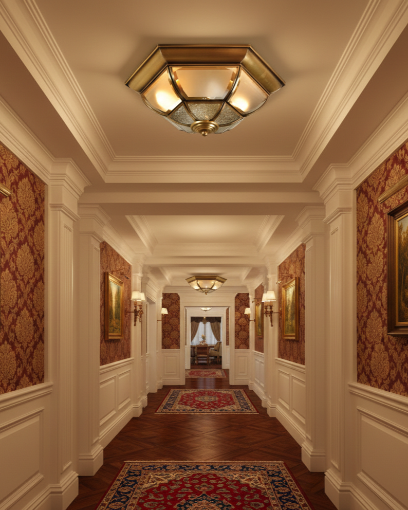 Đèn ốp trần đồng nguyên chất đa giác SNT6193 sở hữu hình dáng đa giác vững chãi và cân đối. Khung viền bên ngoài được chế tác từ đồng nguyên chất ....