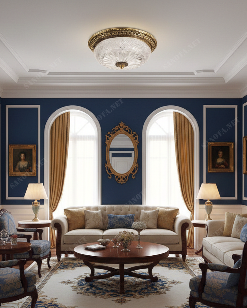 Đèn ốp trần đồng pha lê châu Âu SNT6194 - Ảnh 2