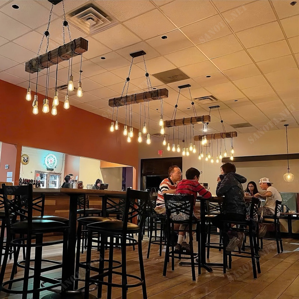 Đèn Chùm Gỗ Thô Mộc Vintage SNT6210 - Ảnh 3