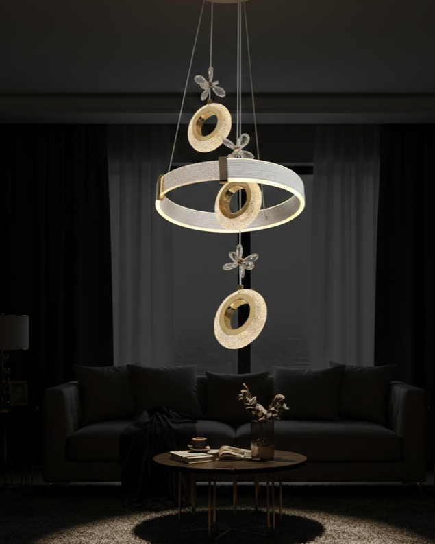 Đèn thả vòng tròn chao pha lê SNT5847