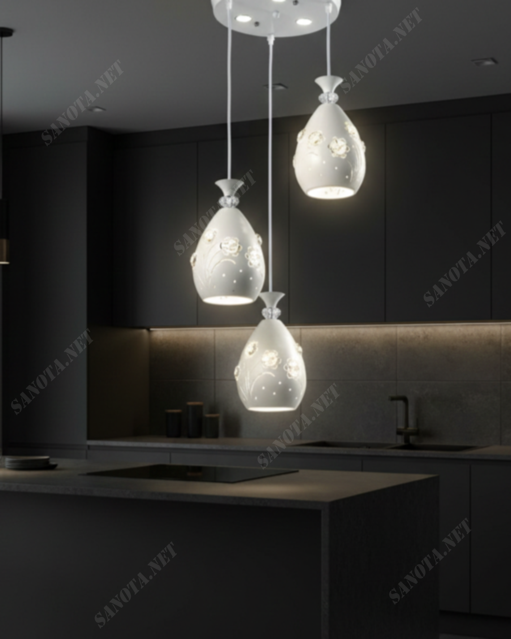 Đèn thả chao quả lê dáng dài SNT5849 - Ảnh 2