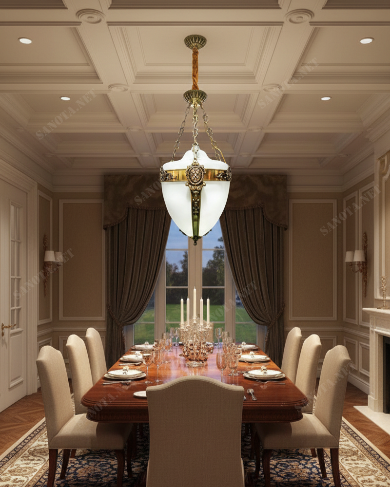 Đèn thả đồng nguyên chất cổ điển SNT3368 - Ảnh 3