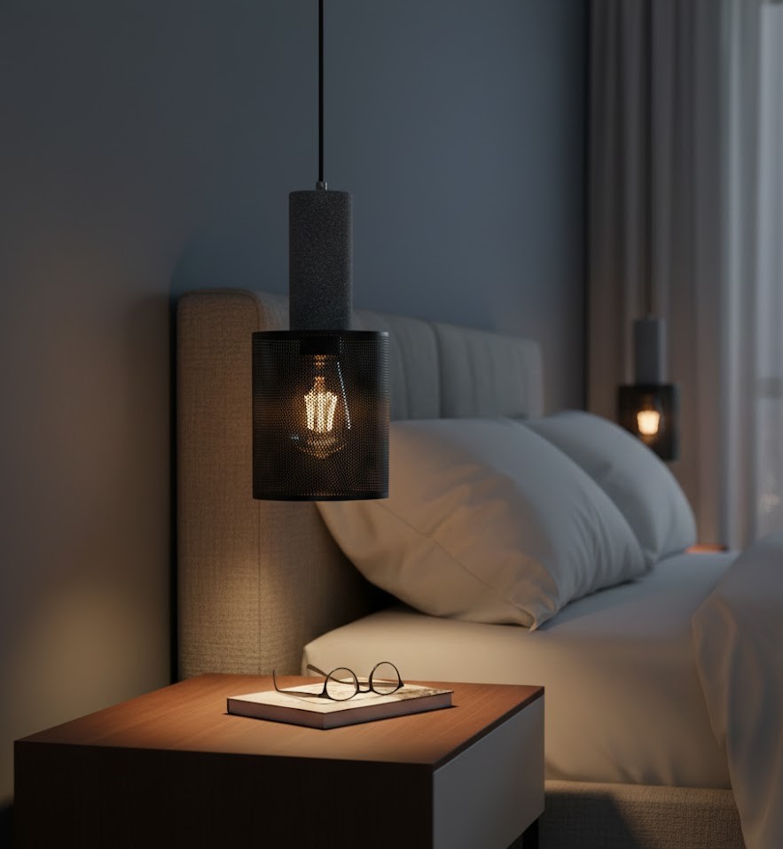 Đèn Thả Lồng Trụ Đen Cao Cấp SNT5103