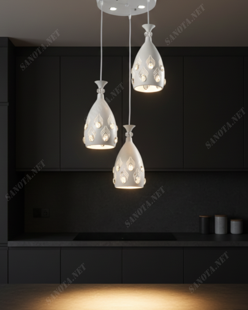 Đèn thả chao quả lê dáng dài SNT5849 - Ảnh 3