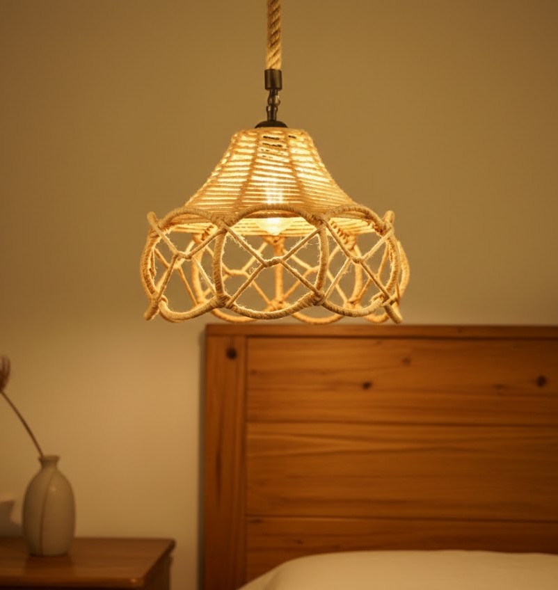 Đèn thả dây thừng đan thủ công SNT6172