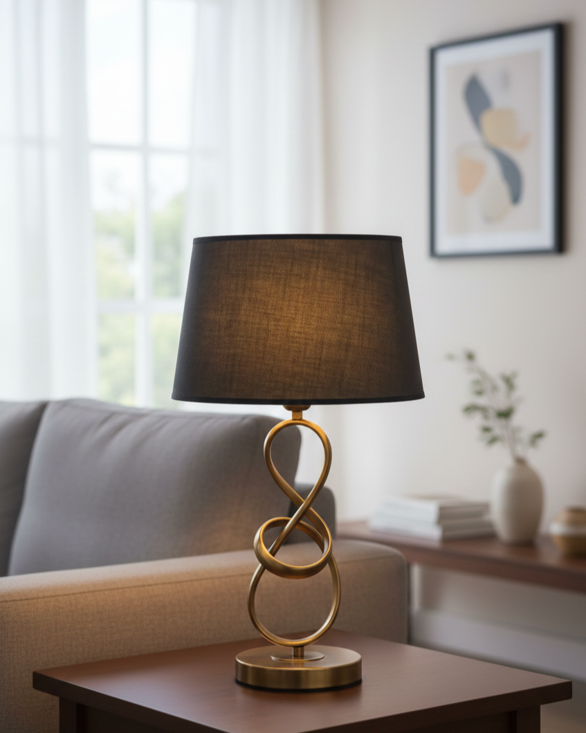 Đèn bàn thân hợp kim uốn cong SNT6178 được chế tác từ kim loại cao cấp với lớp hoàn thiện màu đồng vàng. Tạo cảm giác ấm áp và bền vững...