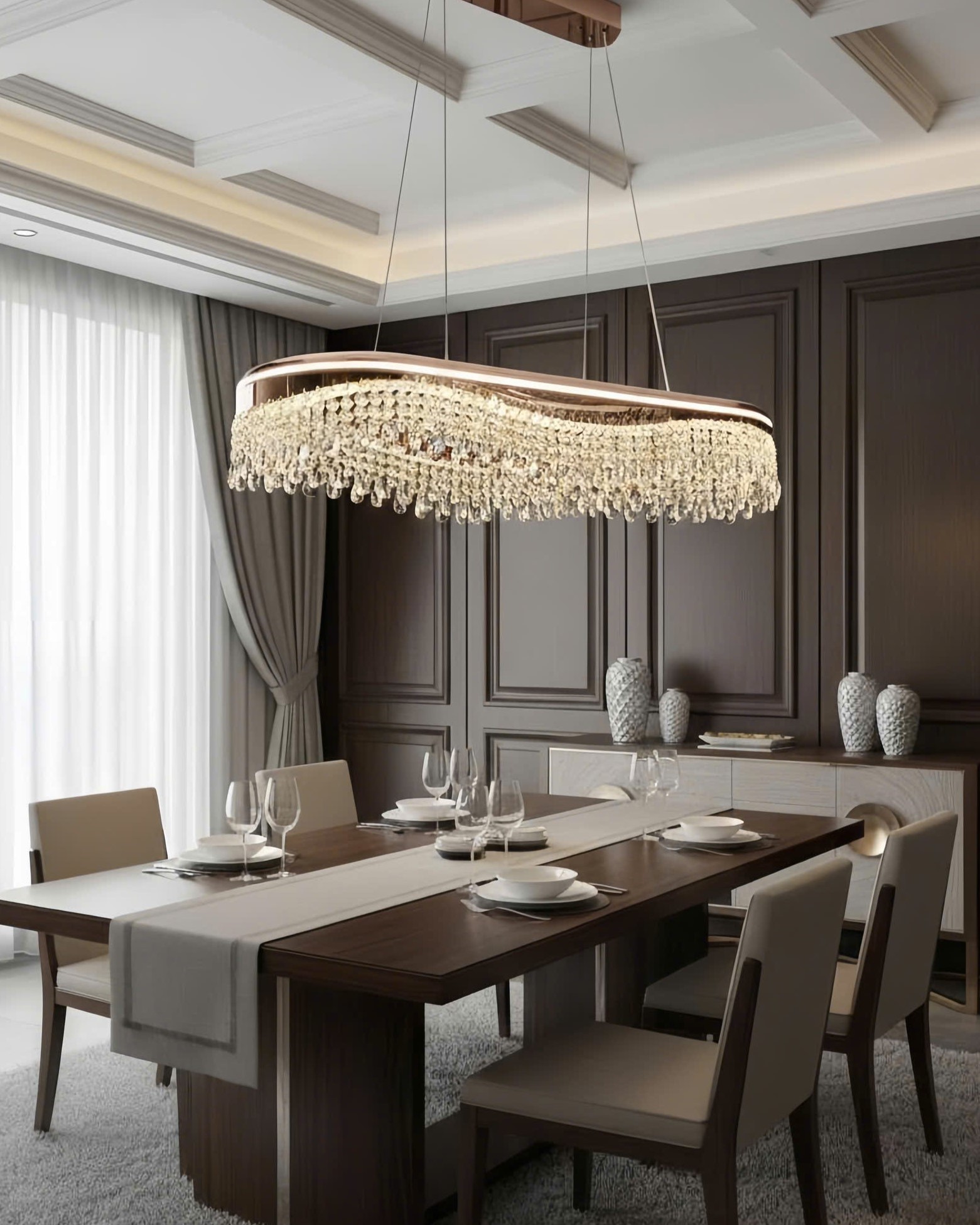 Đèn chùm pha lê dáng uốn sang trọng SNT6200 gồm hai kiểu dáng đặc trưng: mẫu vòng tròn tinh tế và mẫu dáng uốn mềm mại. Mẫu vòng tròn có ....