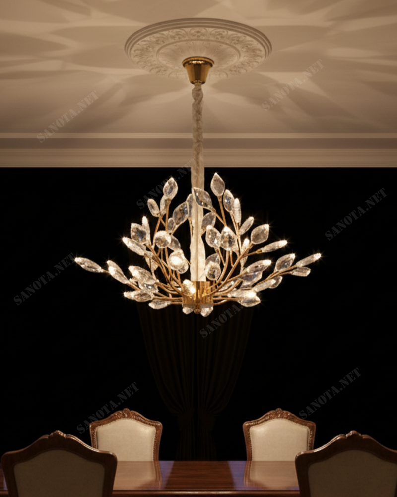 Đèn chùm pha lê tán lá kim sang trọng SNT6238 - Ảnh 3