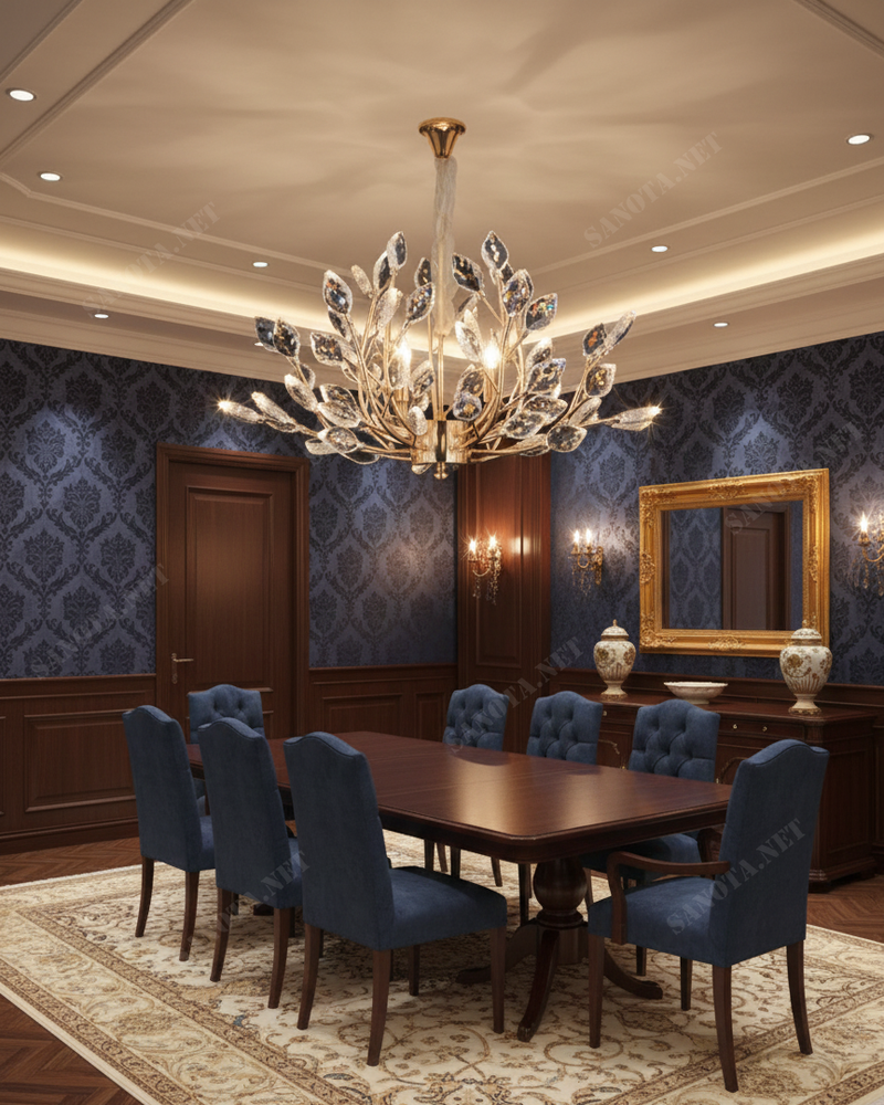 Đèn chùm pha lê tán lá kim sang trọng SNT6238 - Ảnh 5