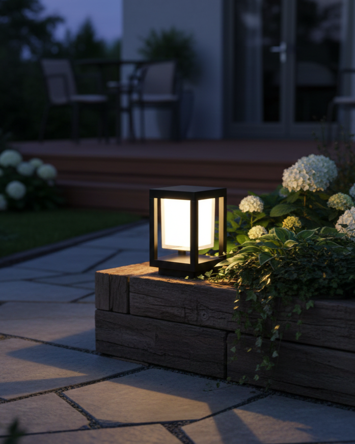 Đèn trụ sân vườn led vuông SNT6241 nổi bật với kiểu dáng hình khối lập phương. Khung ngoài màu đen mờ tạo nên sự tương phản mạnh mẽ....