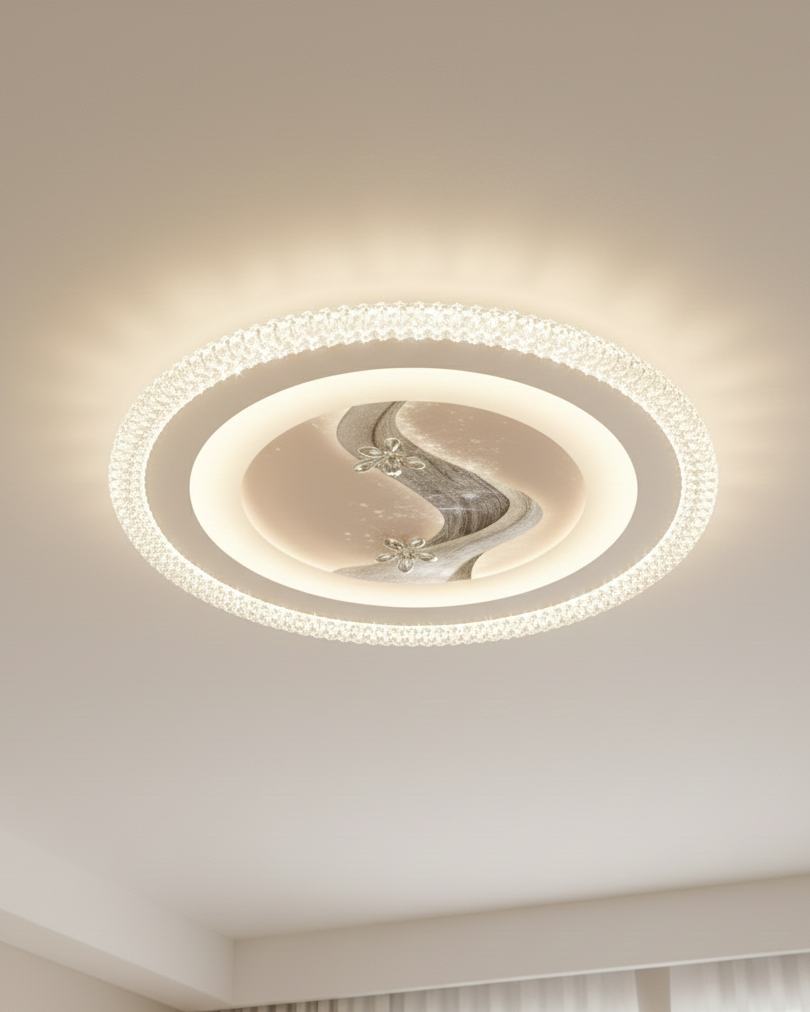 Đèn ốp trần led dòng chảy ngân hà SNT6246 lớp viền pha lê này không chỉ tăng độ sáng mà còn mang lại cảm giác lung linh như một vầng hào quang....