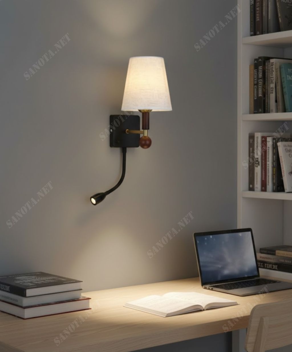 Đèn tường chao vải cao cấp SNT6268 - Ảnh 2