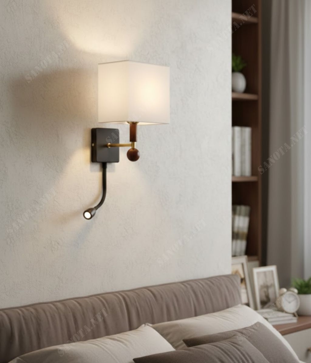 Đèn tường chao vải cao cấp SNT6268 - Ảnh 3