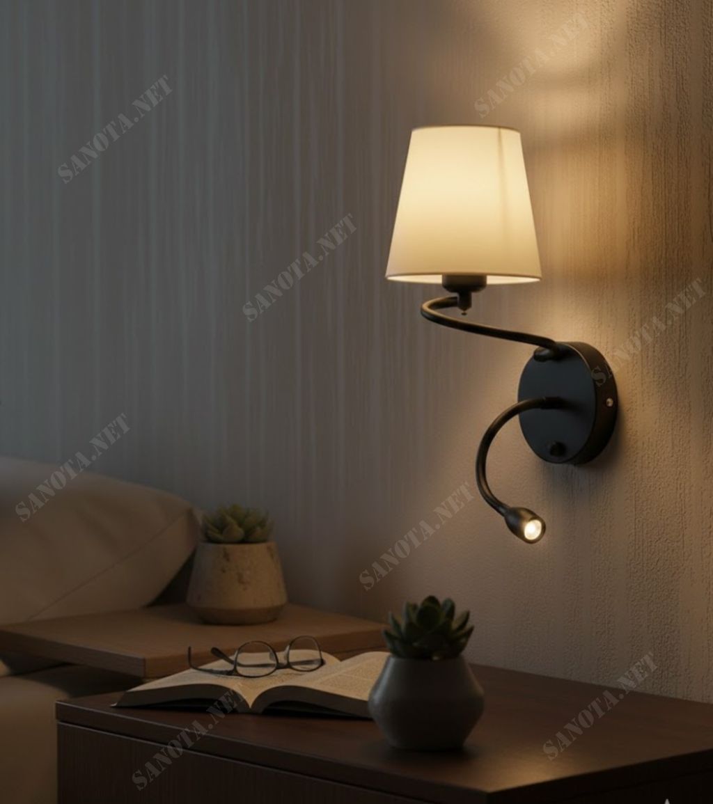 Đèn tường chao vải độc đáo SNT6269 - Ảnh 2