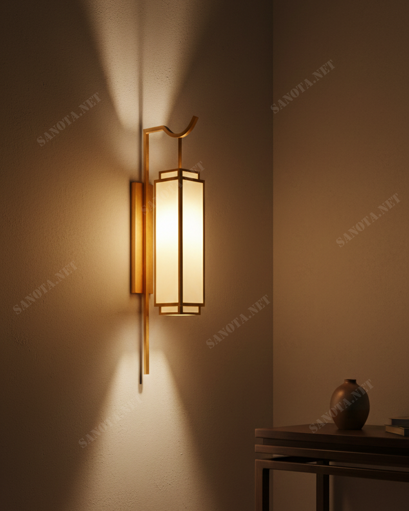 Đèn tường Indochine khung đồng chao vải SNT6291 - Ảnh 2