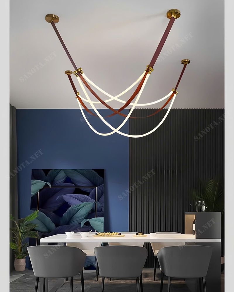 Đèn thả dây da đan nghệ thuật SNT6307 - Ảnh 3