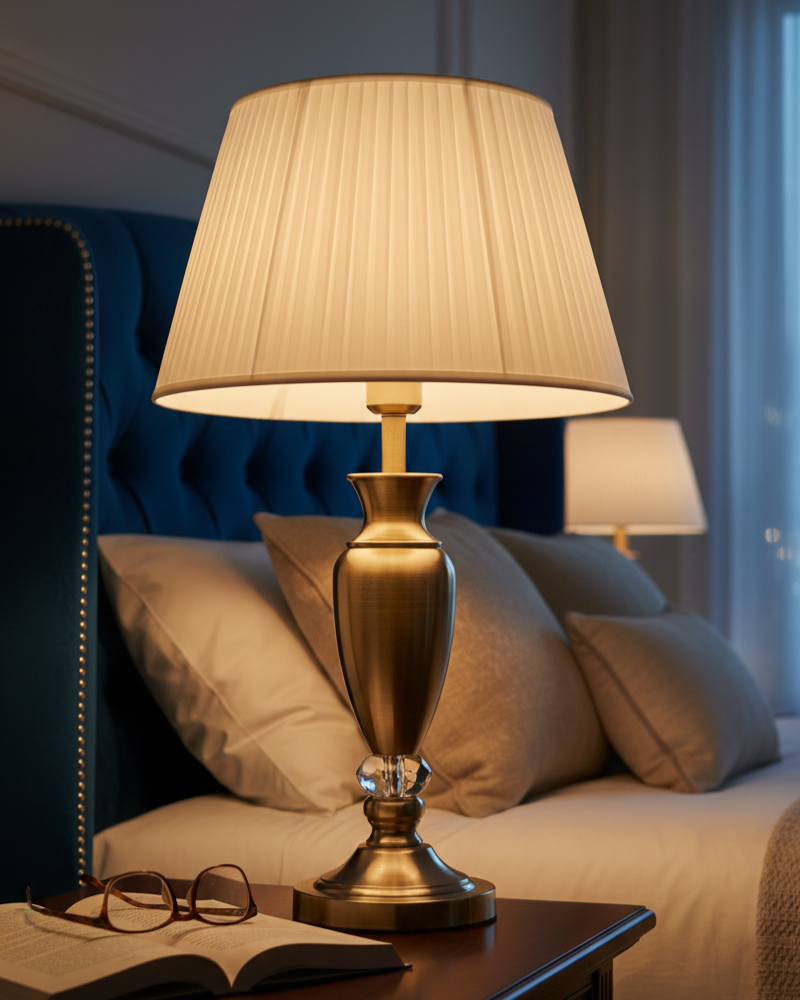 Đèn bàn ánh kim tinh tú SNT6328 sở hữu phần thân kim loại màu đồng giả cổ với bề mặt nhẵn mịn. Điểm xuyết một vòng hạt pha lê lấp lánh ở phần...