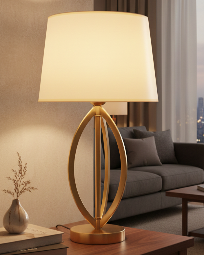 Đèn bàn vong cung nguyệt quế SNT6331 được chế tác từ hợp kim cao cấp mạ màu vàng đồng satin. Mang lại vẻ đẹp mịn màng và không bám dấu vân tay....