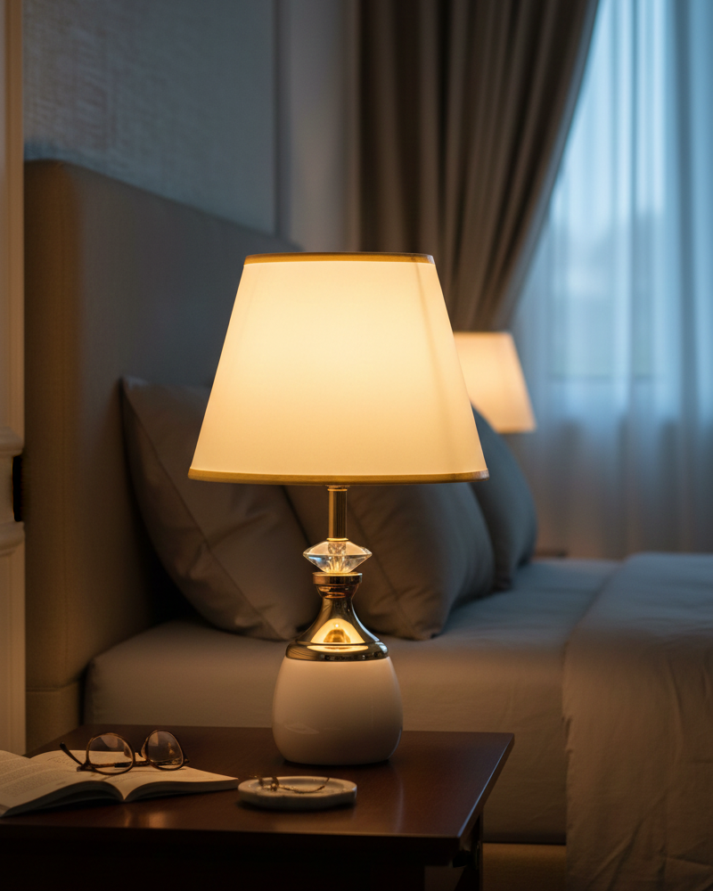 Đèn bàn chân đá pha lê ánh kim SNT6333 là lựa chọn hoàn hảo cho những ai yêu thích vẻ đẹp lộng lẫy và sang trọng. Thiết kế tinh xảo cùng ánh sáng....