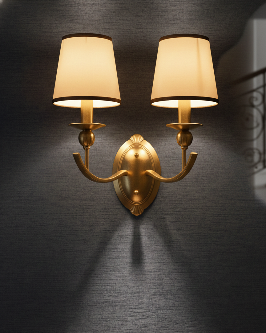 Đèn tường đồng sang trọng SNT6381 là lớp hoàn thiện màu vàng gương sáng bóng, phản chiếu ánh sáng cực tốt, tạo cảm giác không gian rộng mở....