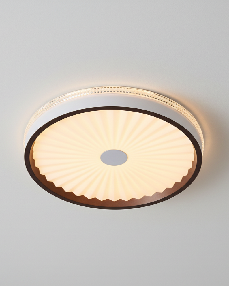 Đèn ốp trần LED hoạ tiết nếp gấp hoàng gia SNT6385 gây ấn tượng bởi mặt đèn được tạo hình dập nổi theo dạng nếp gấp 3D tỉ mỉ..