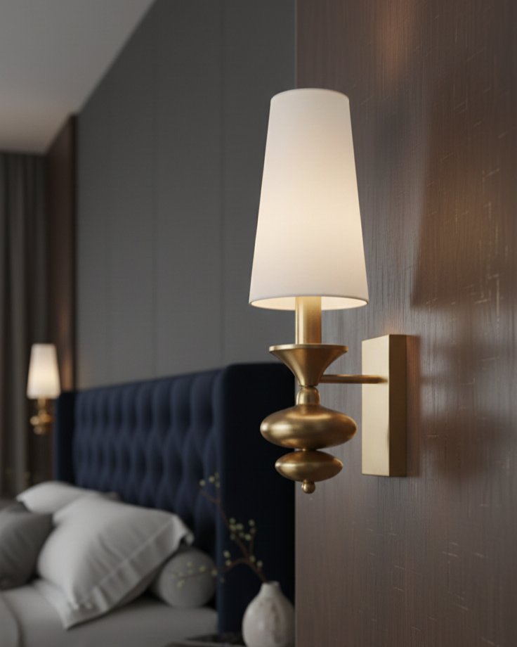 Đèn tường hồ lô may mắn SNT6387 nổi bật với phần thân được tạo hình từ các khối kim loại tròn xếp chồng lên nhau, tạo nên một cấu trúc cân đối và đẹp mắt...