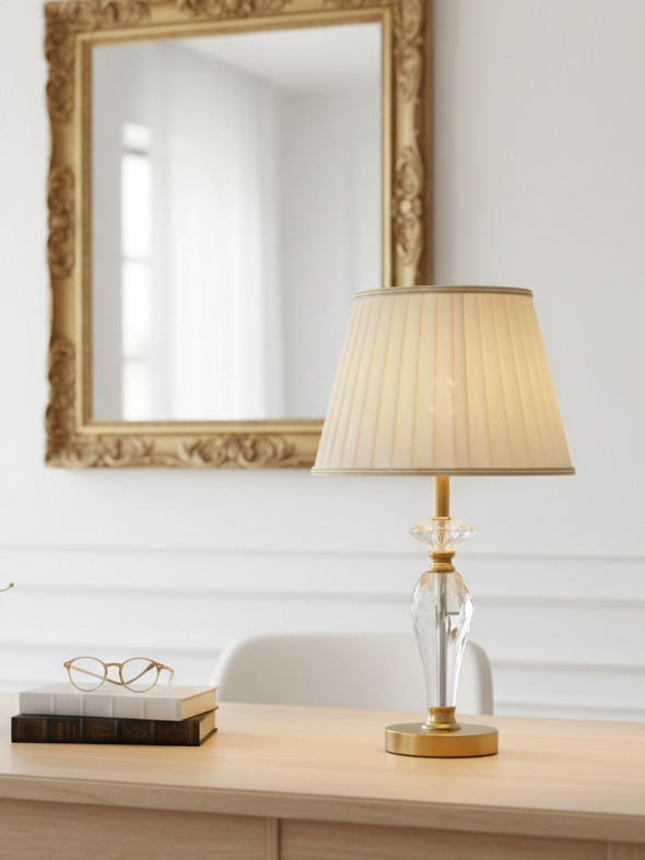 Đèn bàn Lux pha lê trắng SNT6491