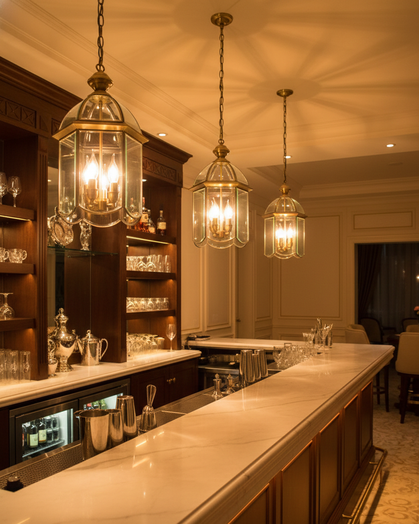 Đèn thả lồng kính kiểu Pháp SNT5901