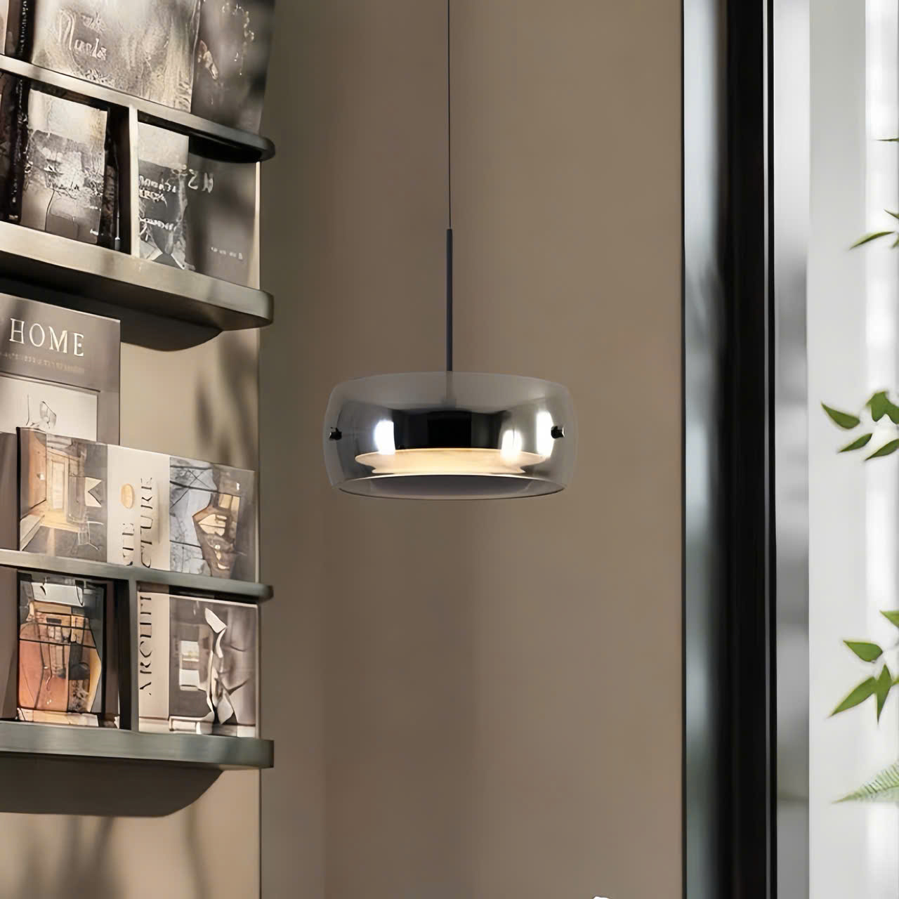 Đèn thả thủy tinh màu khói hiện đại SNT6363