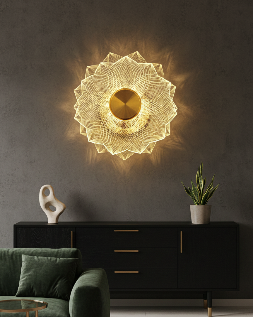 Đèn tường nghệ thuật ánh sáng SNT6399 được thiết kế dựa trên hình ảnh một đóa hoa đang bung nở rực rỡ, chiếc đèn mang lại vẻ đẹp thuần khiết...