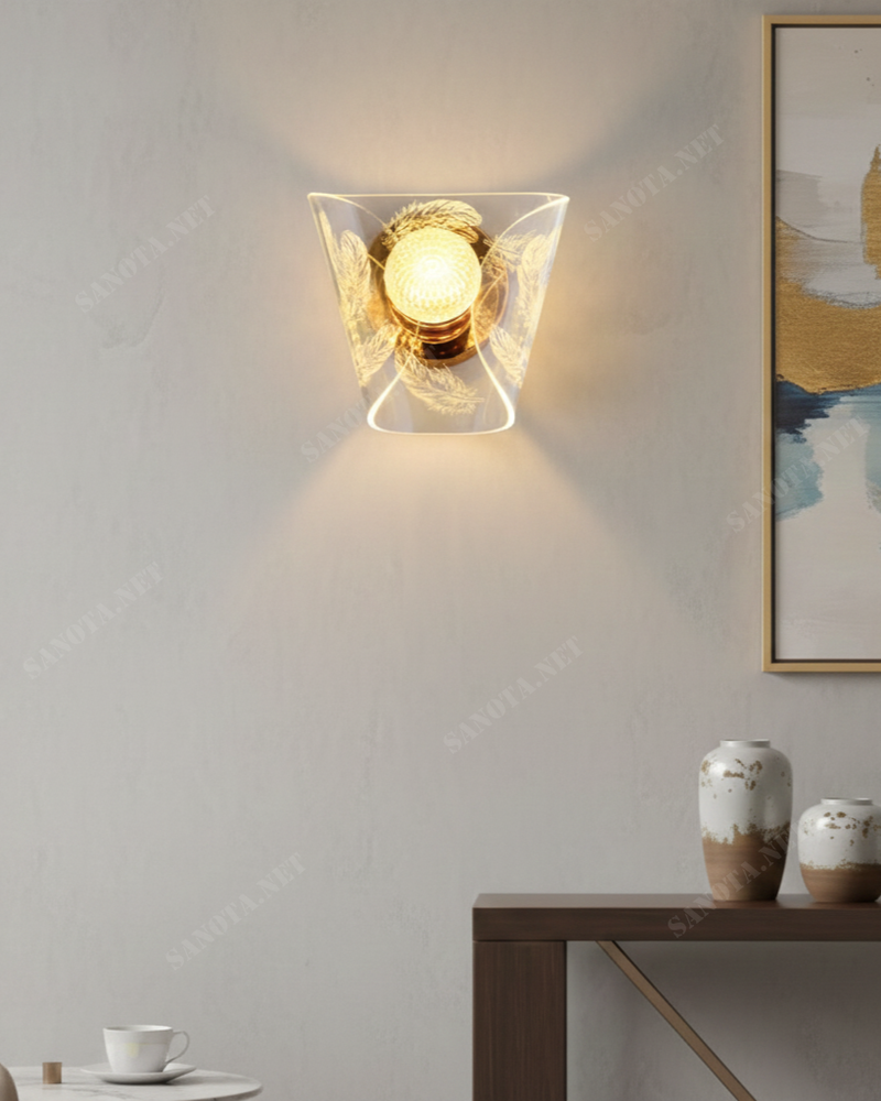 Đèn tường LED hoạ tiết lông vũ SNT6400 - Ảnh 3