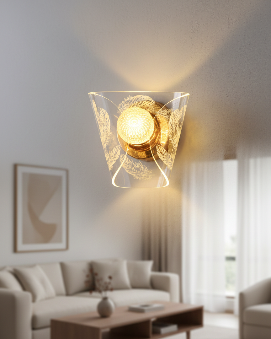 Đèn tường LED hoạ tiết lông vũ SNT6400 sở hữu thiết kế hình phễu cách điệu với chất liệu nhựa mica cao cấp hoặc thủy tinh mờ. Tạo nên độ trong....