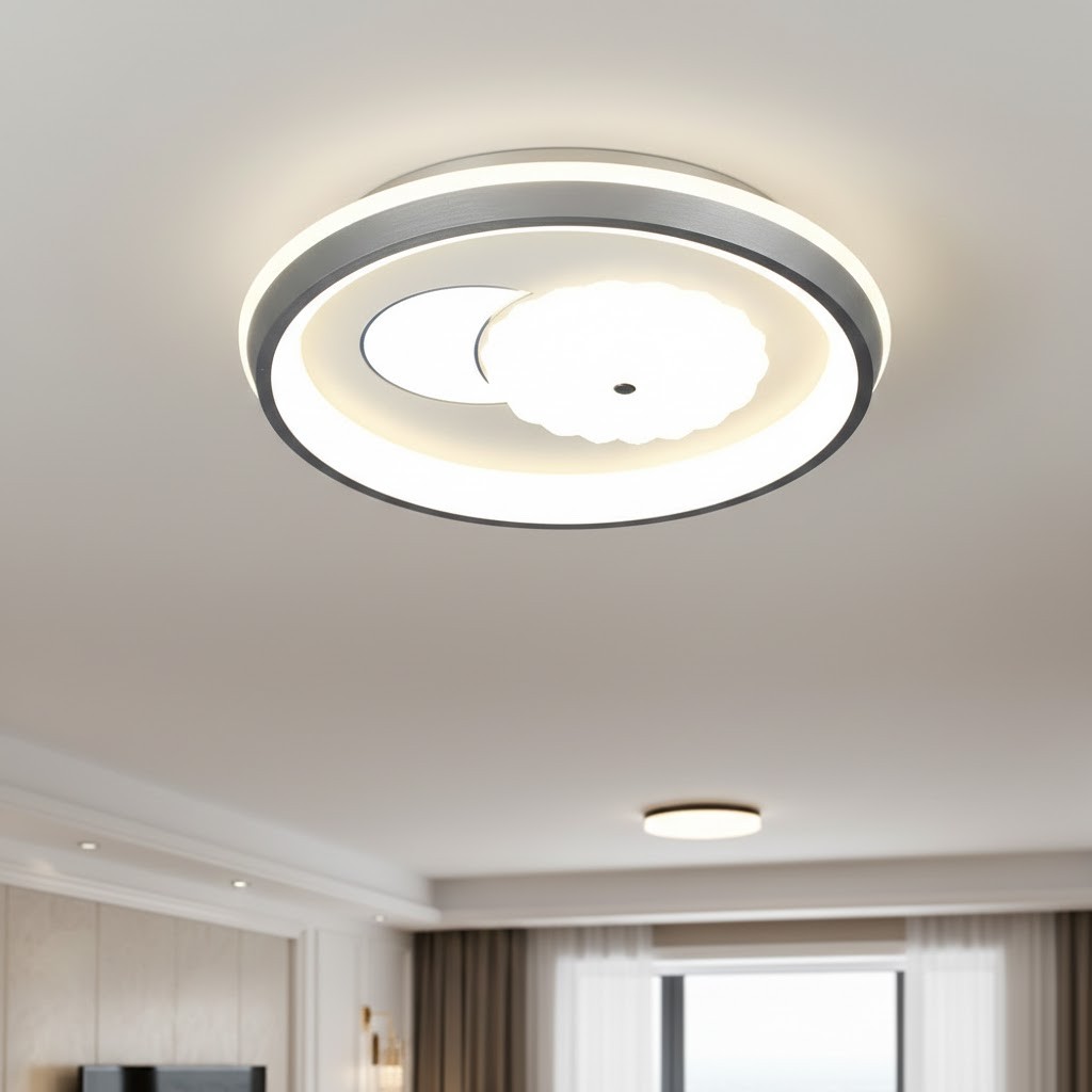 Đèn ốp trần họa tiết bông hoa cao cấp SNT6422