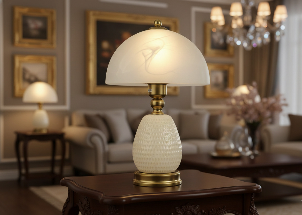 Đèn bàn nấm sữa ngọc SNT6461