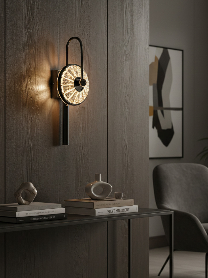 Đèn tường Quang Tâm Hắc Kim SNT6502