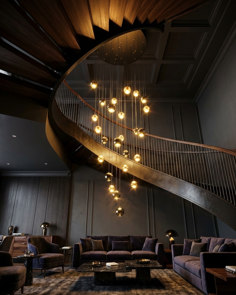 Đèn thả thông tầng châu thủy tinh SNT6600