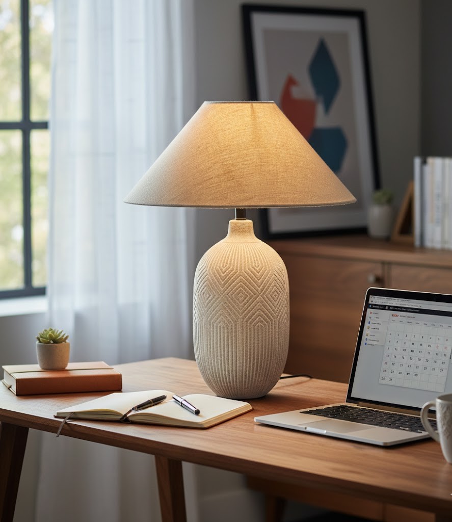 Đèn bàn gốm sứ độc đáo SNT6470