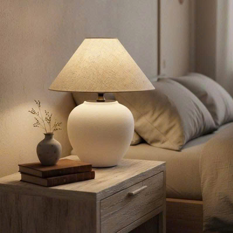 Đèn bàn gốm sứ phong cách Japandi SNT6471