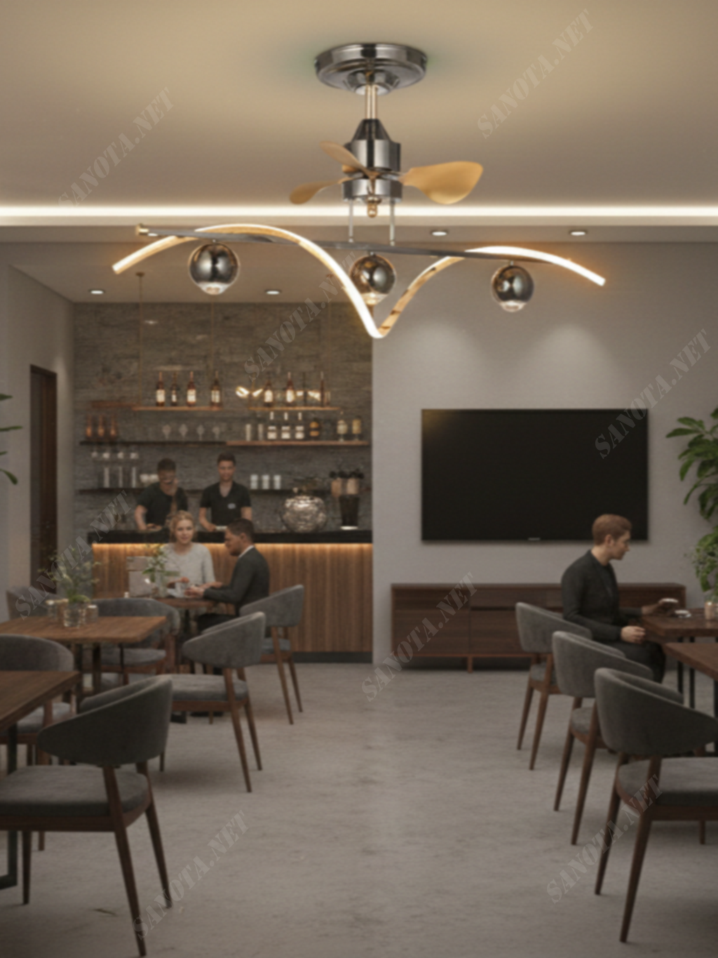 Quạt trần đèn Thanh Quang Lượn SNT6515 - Ảnh 2