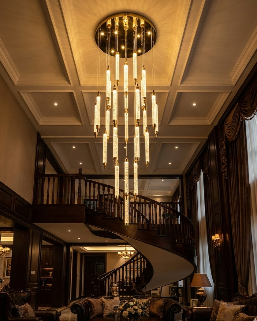 Đèn thả thông tầng trụ thủy tinh SNT6601