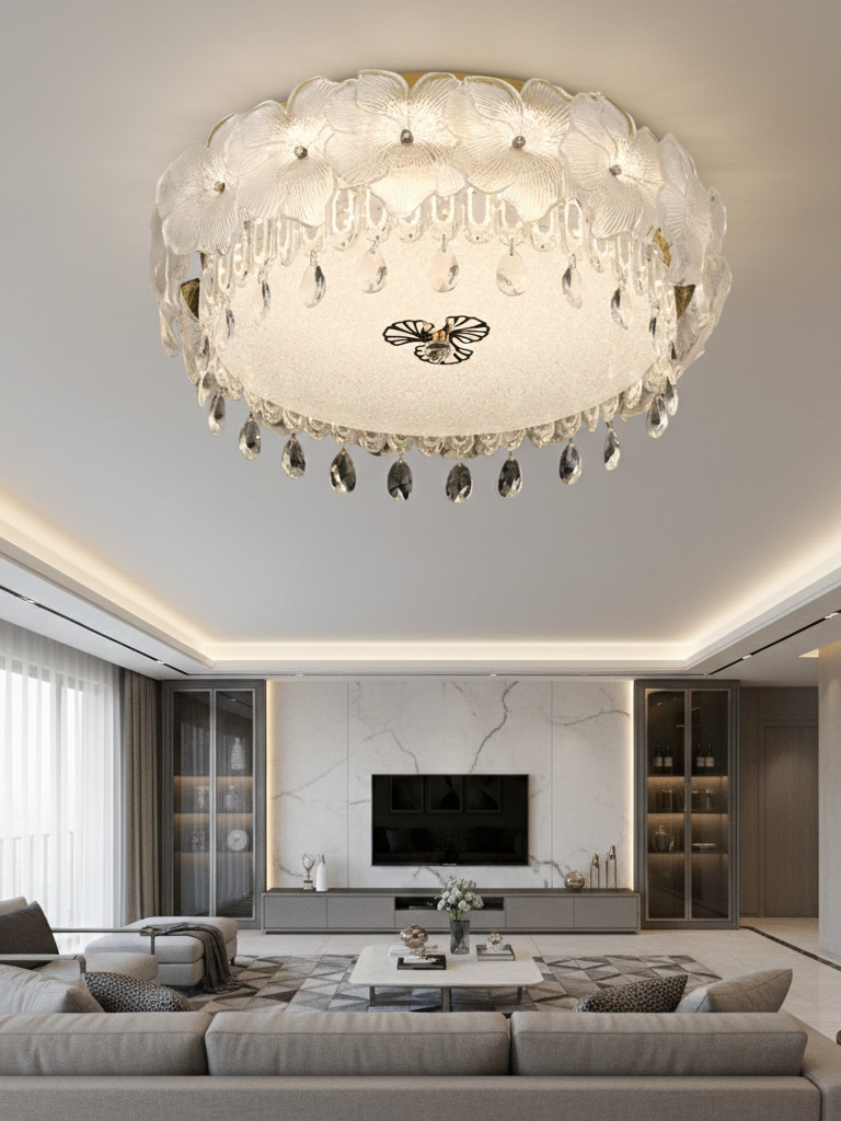 Đèn Trần Hoa Pha Lê Ngọc Quang SNT6529