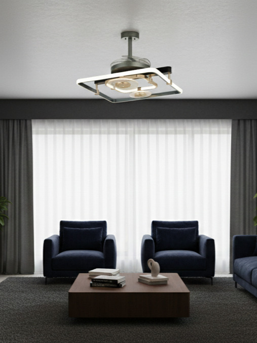 Quạt trần kết hợp đèn Lux Tứ diện SNT6507