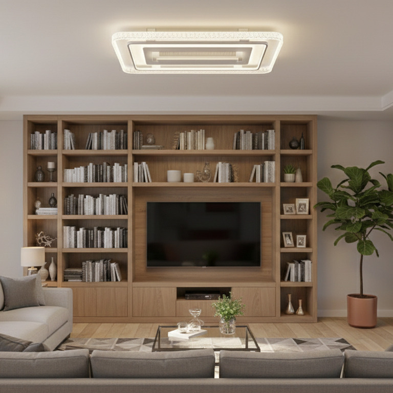 Quạt trần đèn Frame Light Pha Lê Premium SNT6519