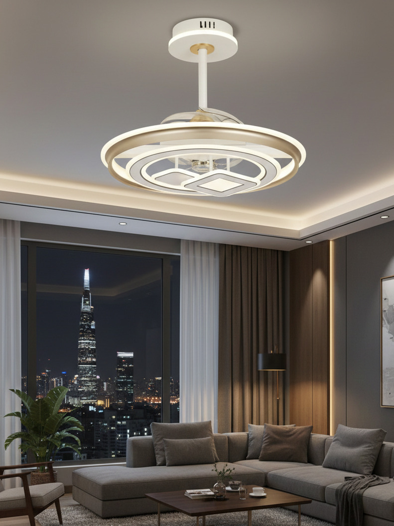 Quạt trần đèn Vuông Giữa Vòng SNT6512